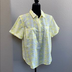 NWOT Merona Yellow and White Top